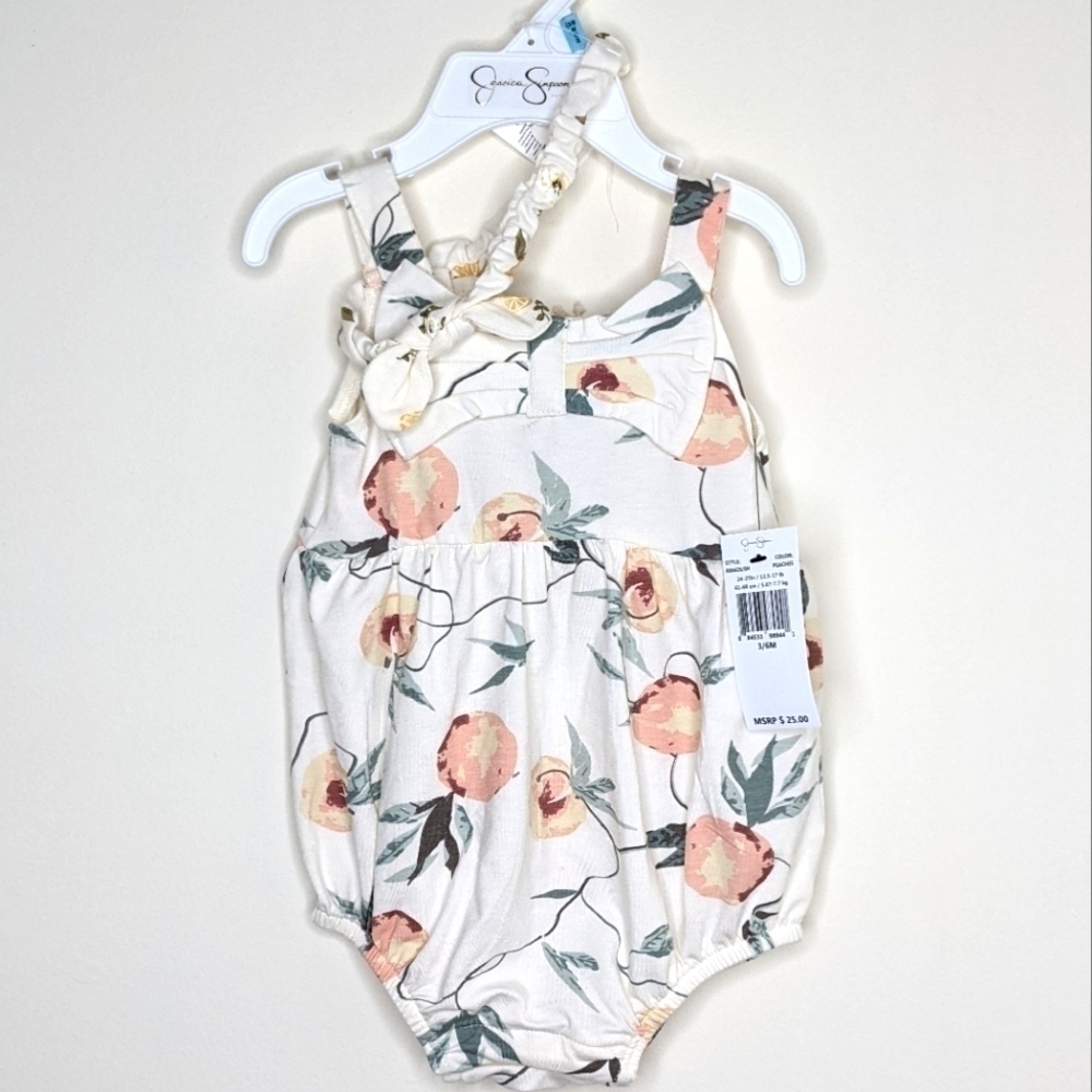 NWT Jessica Simpson Flower Romper Headband Set 3-6m